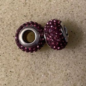 SWAROVSKI CRYSTAL PURPLE CHARM - 2 FOR $30 💎HOST PICK💎925 STERLING SILVER